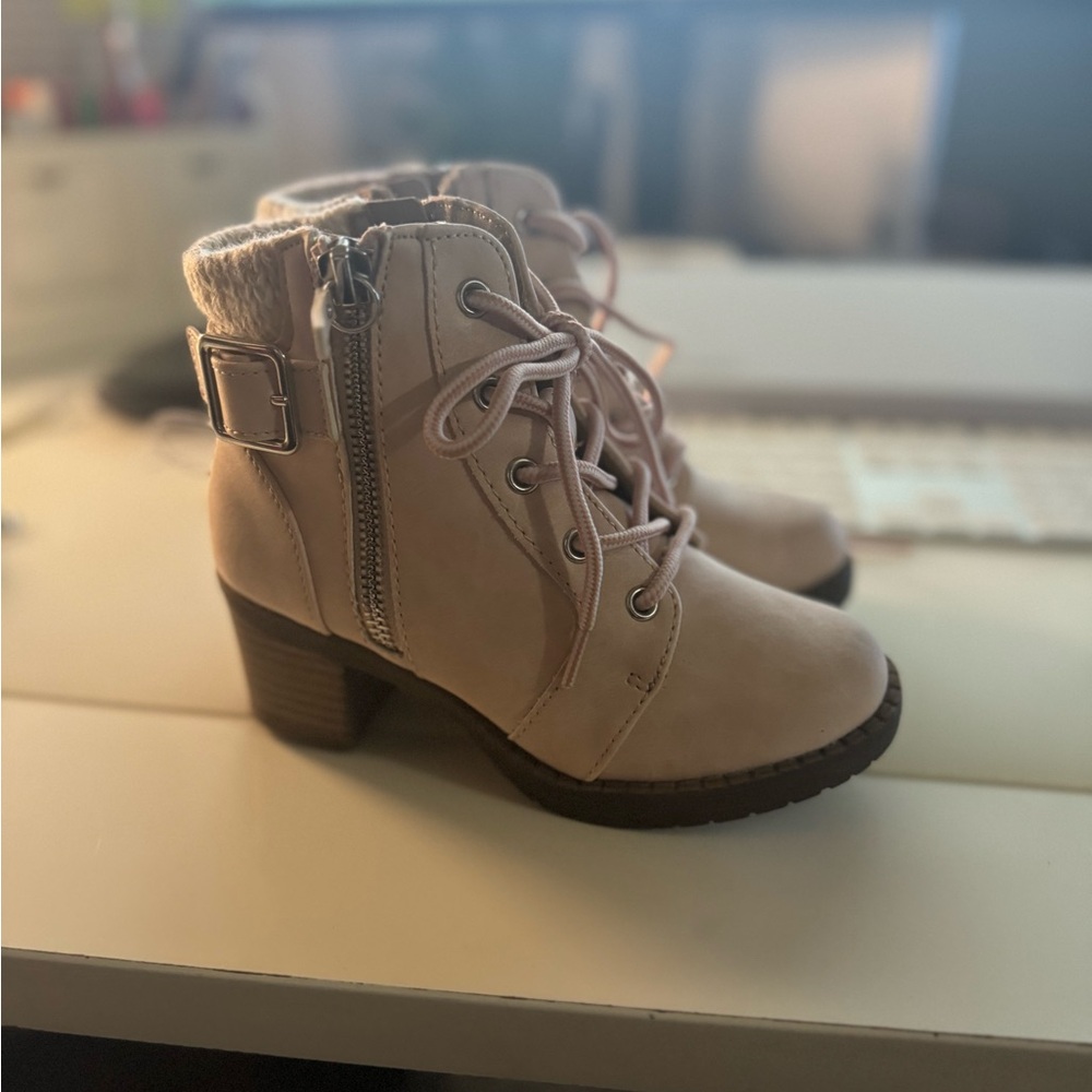Girls’ Heeled Combat Boots - Size